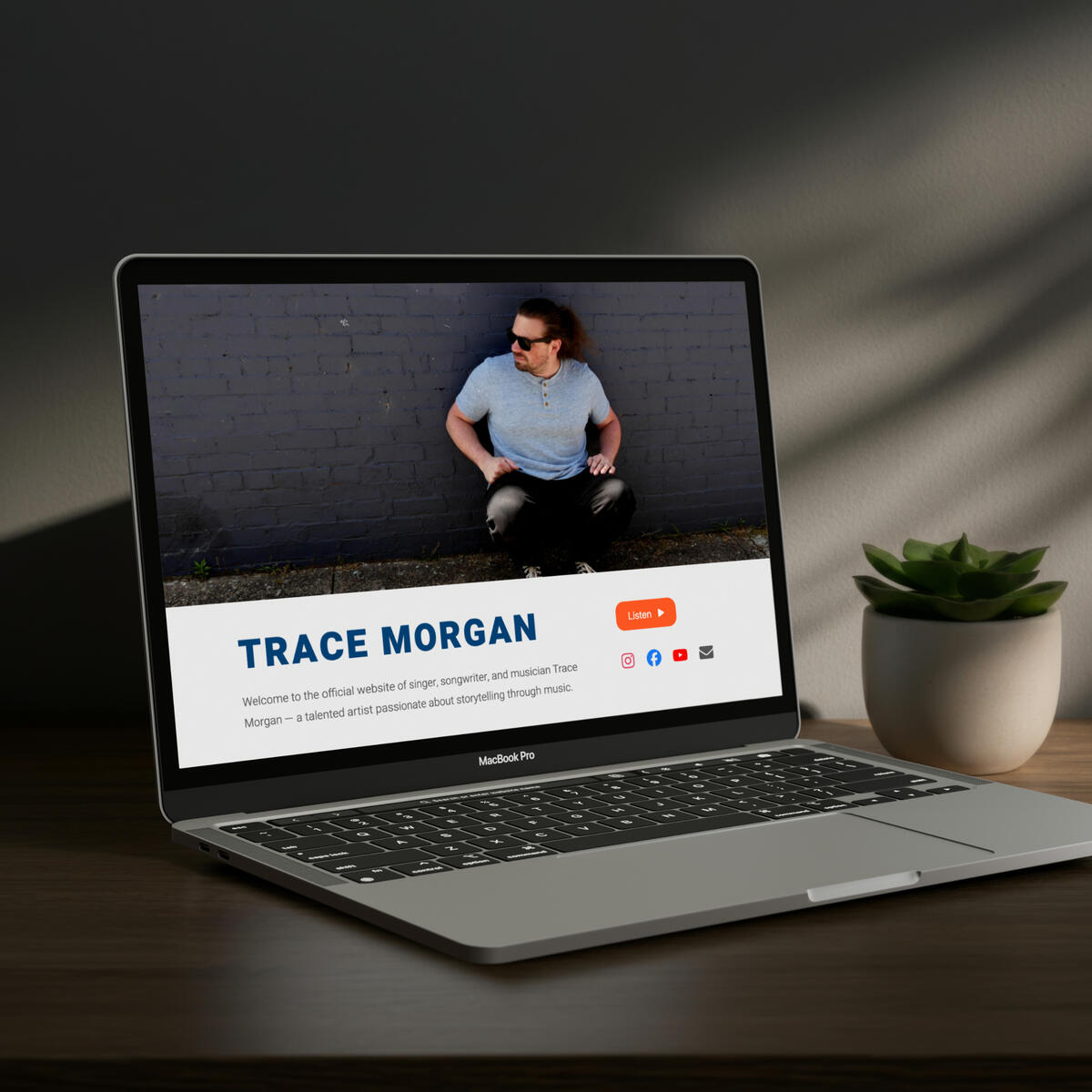 Trace Morgan - Musician Website - Branding and Web Design